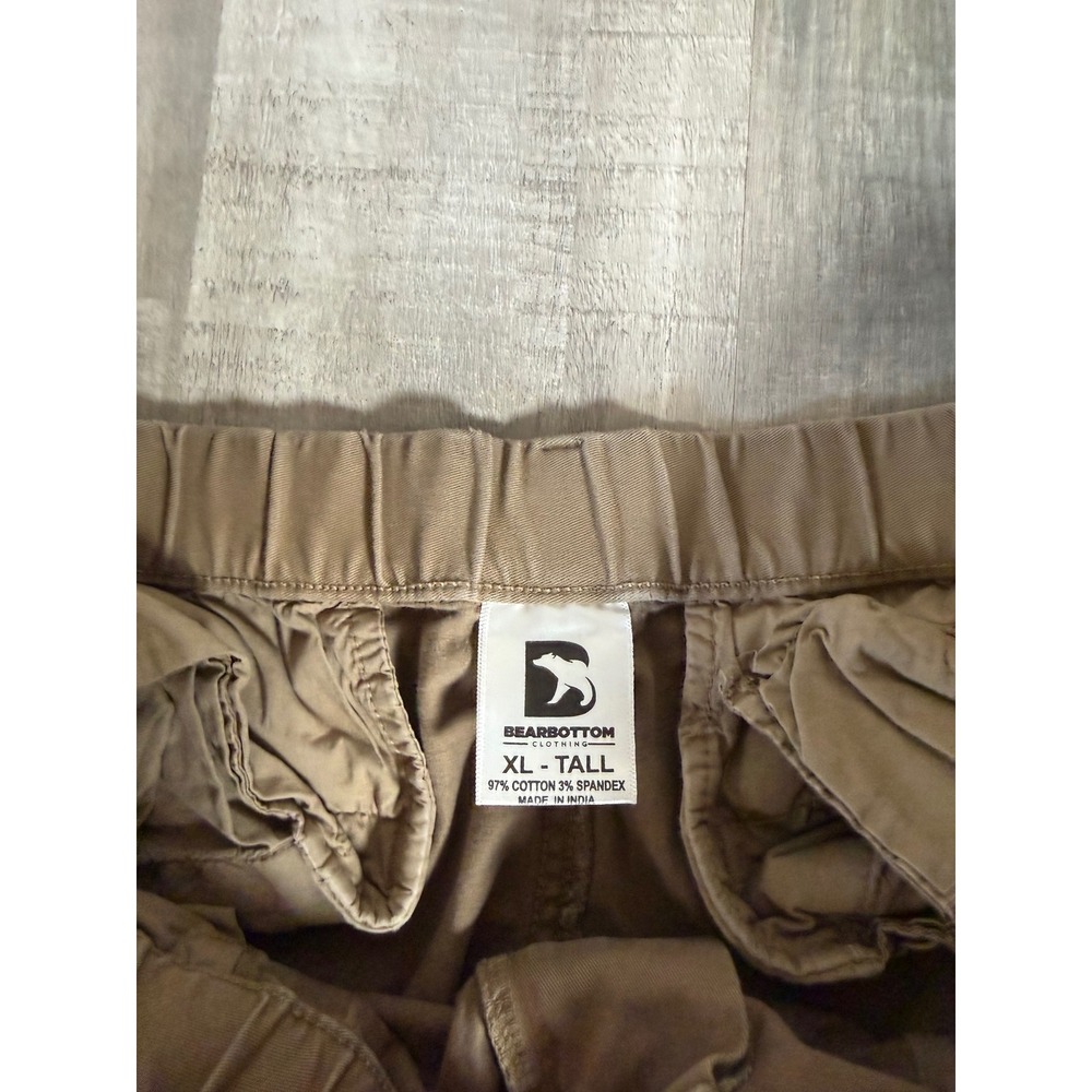 Bearbottom Clothing Womens XL Tall Khaki Brown Stretch Chino Jogger Pants - Picture 3 of 9
